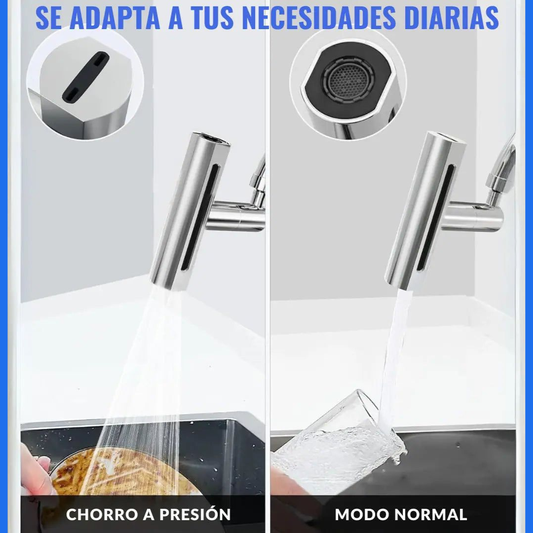 GRIFO GIRATORIO 360º CON CASCADA PARA EXTENSIÓN 4EN 1