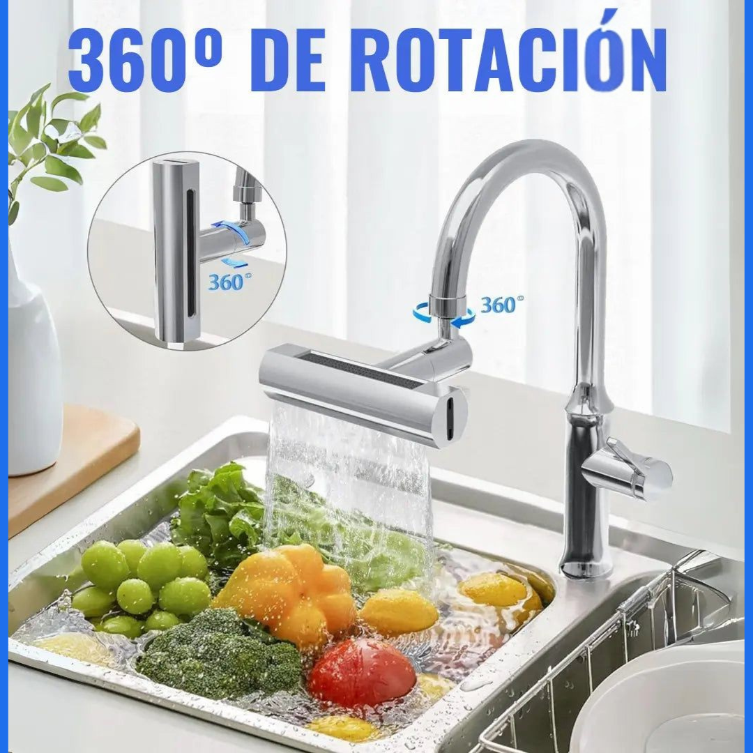 GRIFO GIRATORIO 360º CON CASCADA PARA EXTENSIÓN 4EN 1