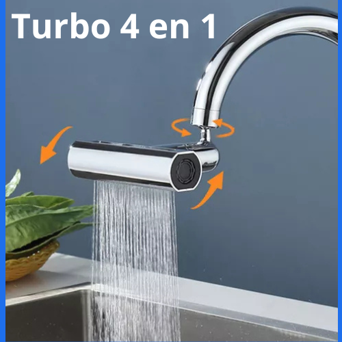 GRIFO GIRATORIO 360º CON CASCADA PARA EXTENSIÓN 4EN 1